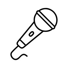 Vector art of microphone icon, a symbol of voice, speech, and communication, perfect for podcasting, singing, and public speaking