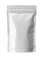 A High Resolution image of white doy pack mockup isolated on white background for product presentation.