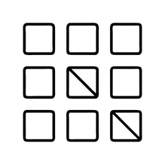 Vector art of menu icon representing a grid of options, navigation, and user interface elements for digital platforms and applications
