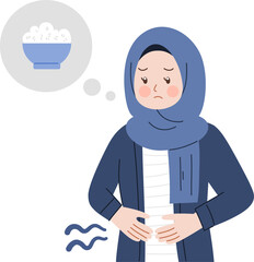 people hungry holding stomach