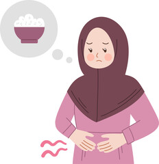 people hungry holding stomach