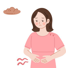 people hungry holding stomach