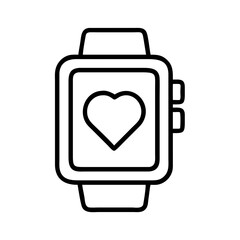 Vector art of smartwatch, a modern wearable device for fitness tracking and health monitoring, perfect for designs related to wellness