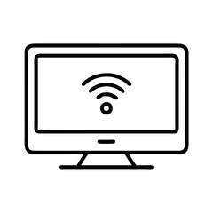 Vector art of modern smart television with wifi connection provides seamless streaming and access to online content for entertainment