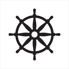 Helm icons. Ship helm vector icons. Nautical steering wheels.