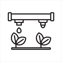 Drip irrigation icon. Water management. Precision agriculture.