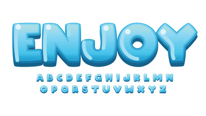 Rounded light blue cartoon typography