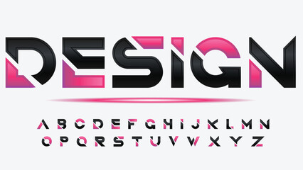black and pink sliced modern typography