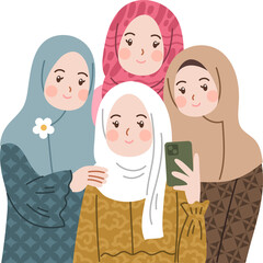 group of people wearing batik attire