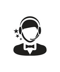 Customer service male with stars logo icon design illustration
