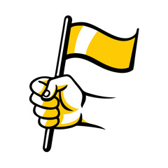 hand holding leadership flag