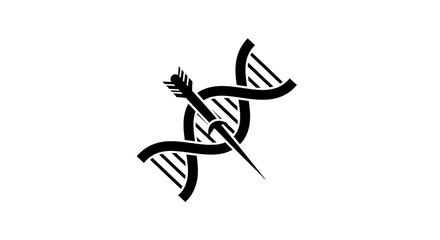 Dna arrow symbol genetics concept illustration