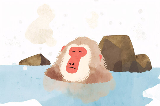 露天風呂に入る猿」の写真素材 | 839件の無料イラスト画像 | Adobe Stock