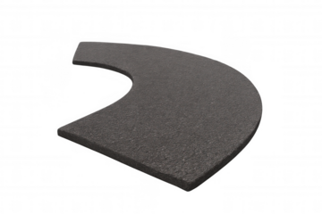 Asphalt road segment forming a curve with textured surface, isolated on transparent background, showing direction and journey concept