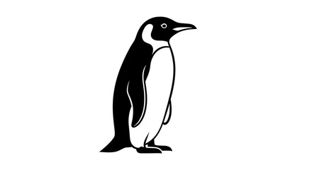 Fototapeta premium Emperor penguin silhouette isolated on white