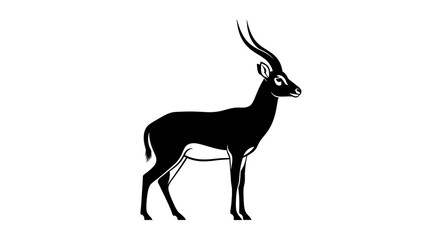 Fototapeta premium Gazelle silhouette isolated white background