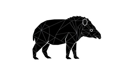 Geometric Silhouette Tapir Illustration 