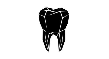 Geometric tooth illustration isolated on white