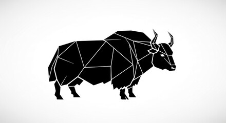 Geometric yak illustration isolated