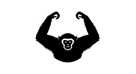 Gibbon silhouette graphic design