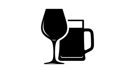 Glassware wine and beer icons