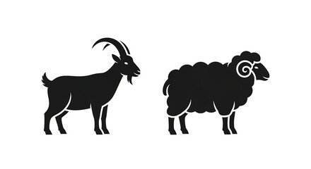 Goat and sheep silhouettes
