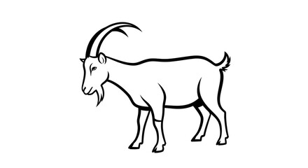 Goat illustration silhouette isolated white background