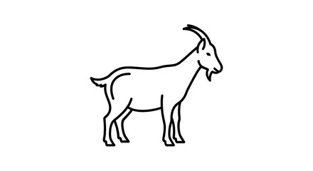 Goat outline illustration on white