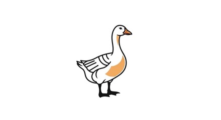 Goose illustration on white background