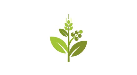 Green plant icon on white background