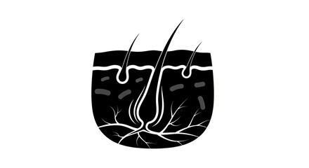 Hair follicle anatomy illustration isolated