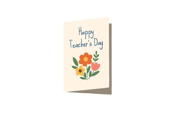 A bright and cheerful Teacher’s Day card with a floral design. The message reads “Happy Teacher’s Day” with colorful flowers, perfect for celebrating educators and expressing gratitude.
