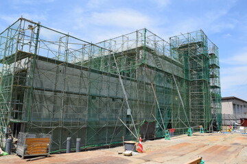 Fototapeta premium 施工中の建設工事現場