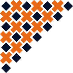 Abstract geometric corner decoration in a simple style