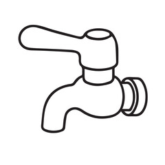 Minimalist valve handle vector illustration, composed of black and white elements, enhanced by strong black outline showing modern industrial precision and balance.