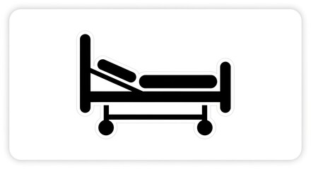 Hospital bed icon black silhouette