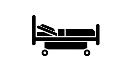 Hospital bed icon illustration