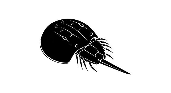 Horseshoe crab silhouette against white background