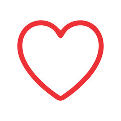 vector red heart on white background
