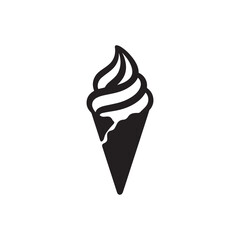 Classic Soft-Serve Ice Cream Cone Silhouette