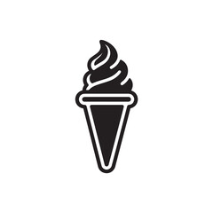 Classic Soft-Serve Ice Cream Cone Silhouette