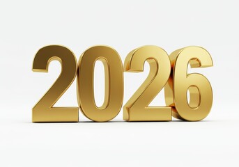 Golden 3D numbers '2026' symbolize the upcoming new year.