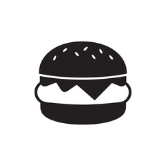 Classic Hamburger Silhouette for Food Icons