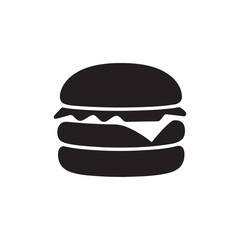 Classic Hamburger Silhouette for Food Icons