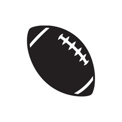 Classic American Football Silhouette with Laces and Stripes