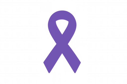 Purple awareness ribbon symbolizing support for various causes, health conditions, research, and advocacy efforts