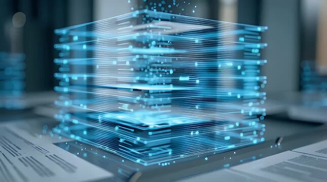 Digital Transformation of Traditional Paper Stacks into Virtual Files with ai generated