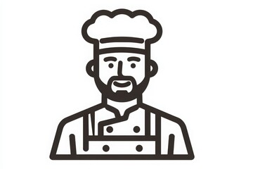 Obraz premium A chef with a friendly smile wears a classic white uniform and a tall hat. He stands proudly, prepared for a cooking session in a bustling kitchen. The atmosphere is lively and inviting.