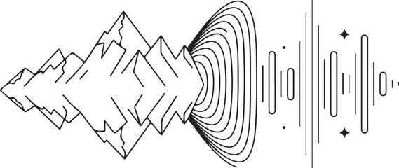 bstract Mountain Sound Wave.