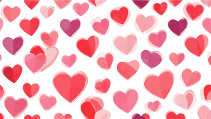A vibrant heart pattern design in a flat style, featuring bold and colorful hearts of varying sizes, arranged in a seamless and cohesive manner, with clean lines with png Transparent 